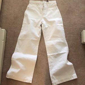 ROLLA high waisted wide leg white jeans